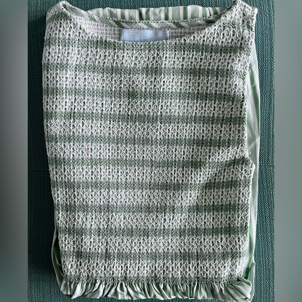 Hill House Mint Green Striped Sleeveless Midi Dress - Picture 6 of 8
